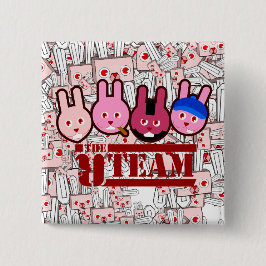 Bóton Quadrado 5.08cm coelho