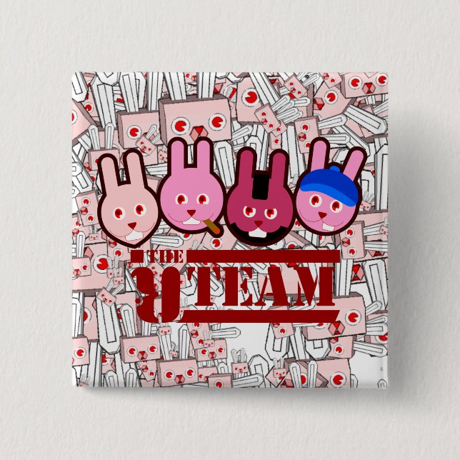 Bóton Quadrado 5.08cm coelho (Frente)