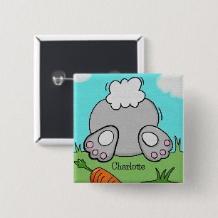 Bóton Quadrado 5.08cm Coelho Coelho Coelho Coelho da Páscoa Personalizad