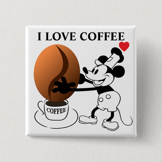 Bóton Quadrado 5.08cm Coffee Bean Button (Frente)