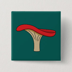 Bóton Quadrado 5.08cm Cogumelo Vermelho