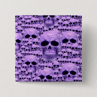 Bóton Quadrado 5.08cm Colagem do crânio roxo celta