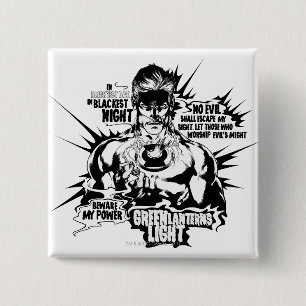 Bóton Quadrado 5.08cm Colagem verde do texto da lanterna