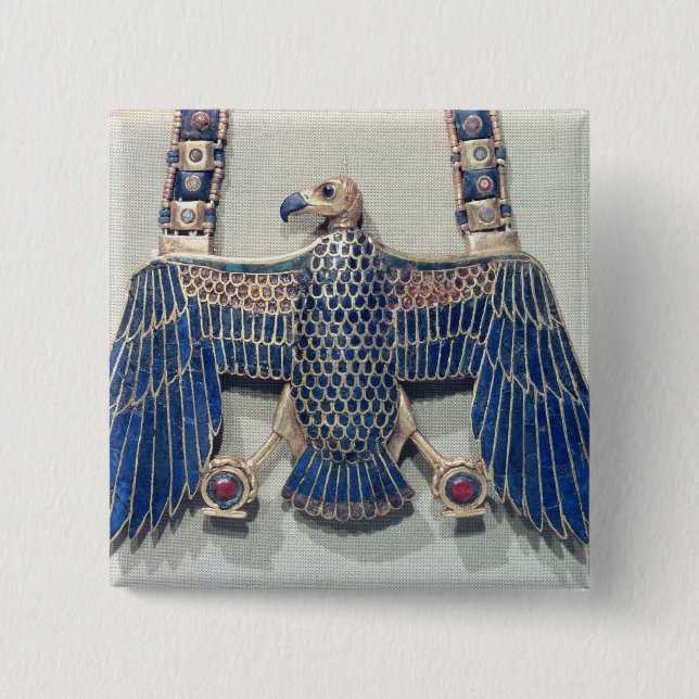 Bóton Quadrado 5.08cm Colar com pendente do abutre (Frente)