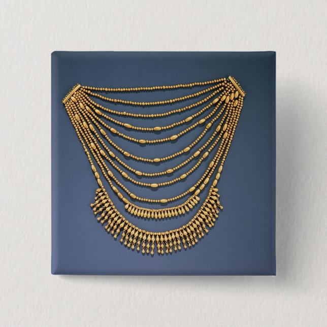 Bóton Quadrado 5.08cm Colar com sinos (Frente)