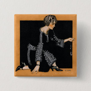 Bóton Quadrado 5.08cm Colar das Pérolas Quebradas