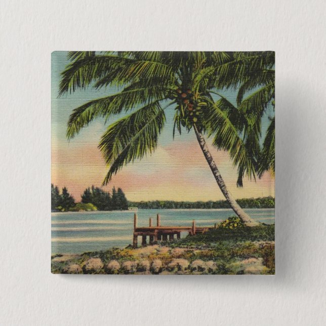 Bóton Quadrado 5.08cm colheita de palmeiras (Frente)