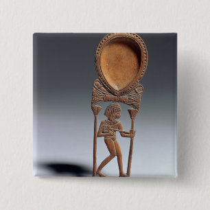 Bóton Quadrado 5.08cm Colher cosmética com uma figura de um lutenist, Ki