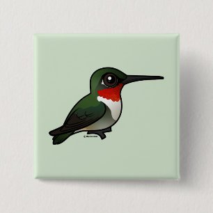 Bóton Quadrado 5.08cm colibri Rubi-throated