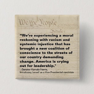 Bóton Quadrado 5.08cm Coligação de Consciência Nós, os Pessoas Kamala