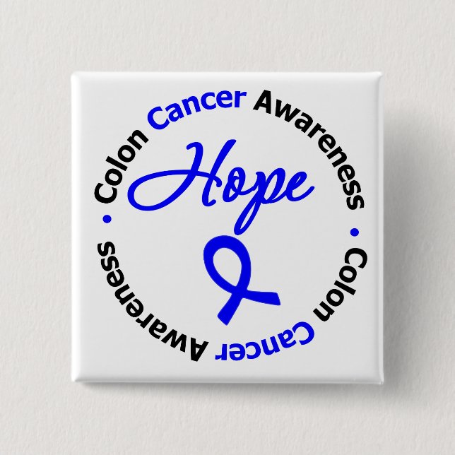 Bóton Quadrado 5.08cm Colon Cancer Hope (Frente)