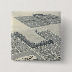 Bóton Quadrado 5.08cm Colônia John Brown, Madera, Califórnia