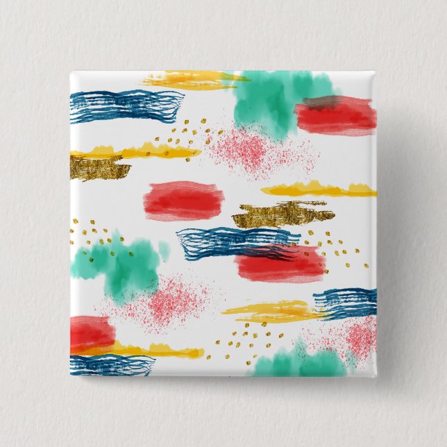 Bóton Quadrado 5.08cm Colorido (Frente)
