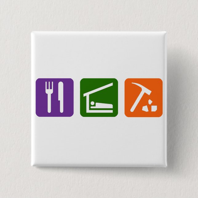 Bóton Quadrado 5.08cm Coma a arqueologia do sono (Frente)