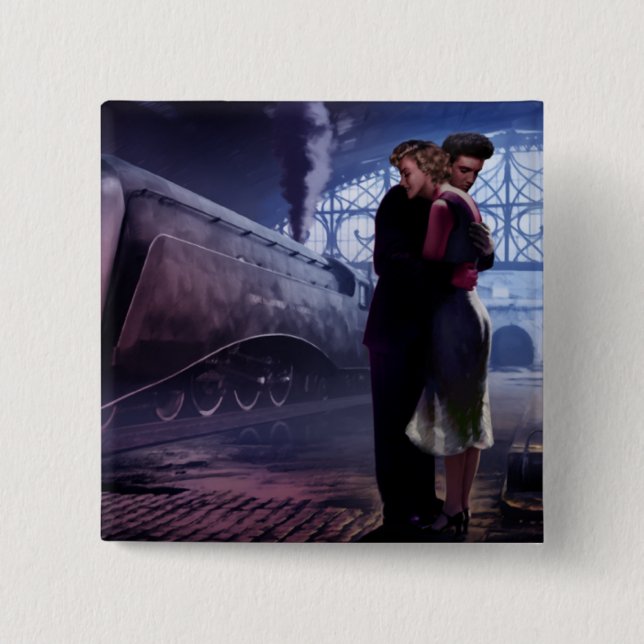 Bóton Quadrado 5.08cm Comboio Azul 2 (Frente)