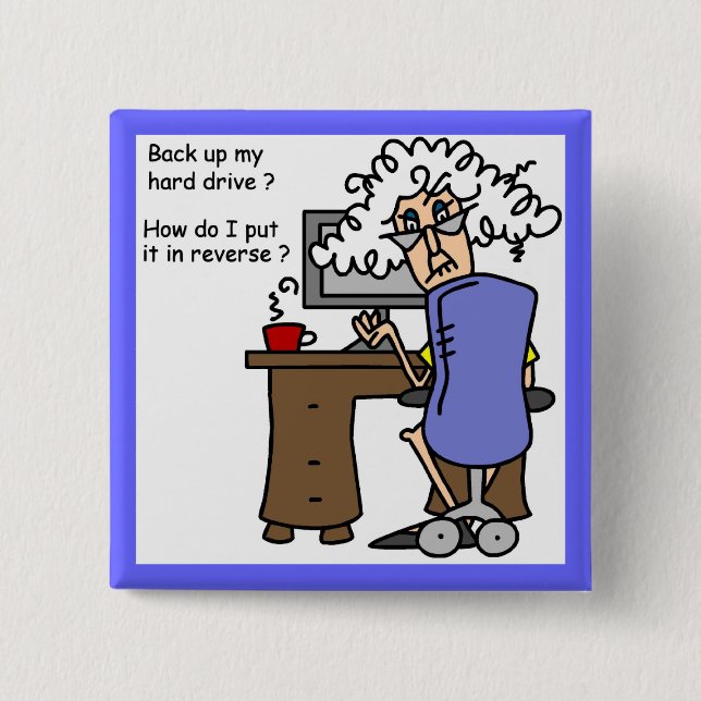 Bóton Quadrado 5.08cm Cómico alternativo do disco rígido (Frente)