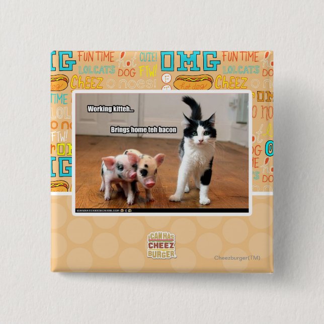 Bóton Quadrado 5.08cm Comitê de trabalho (Frente)