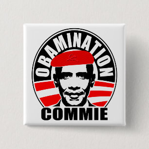 Bóton Quadrado 5.08cm Commie de Obamination