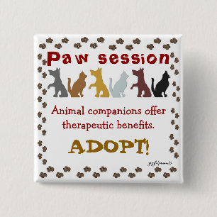 Bóton Quadrado 5.08cm Companhia de Pets