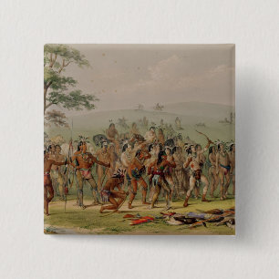Bóton Quadrado 5.08cm Competição do tiro ao arco de Mandan, c.1832