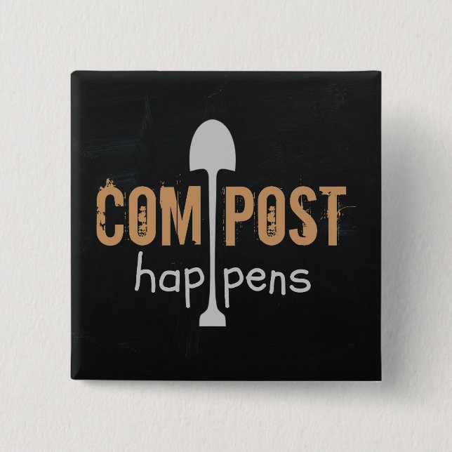 Bóton Quadrado 5.08cm Compostar Acontece (Frente)