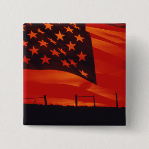 Bóton Quadrado 5.08cm Composto de Digitas da bandeira americana