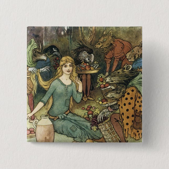 Bóton Quadrado 5.08cm Comprar de nós com um Ouro (Frente)