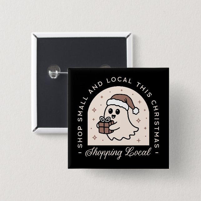 Bóton Quadrado 5.08cm Compro de apoio para doação local de presentes de  (Frente & Verso)