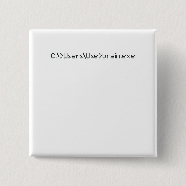 Bóton Quadrado 5.08cm Computador do programador de código diverso Brain. (Frente)
