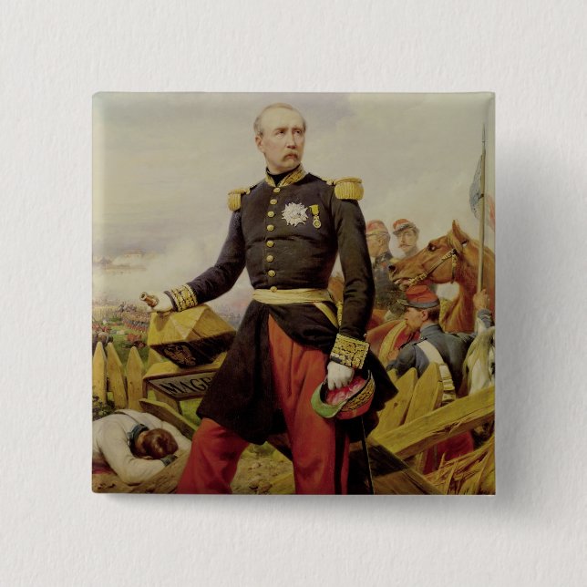 Bóton Quadrado 5.08cm Comte Maurício de MacMahon, 1860 (Frente)