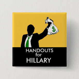 Bóton Quadrado 5.08cm Comunicados para Hillary