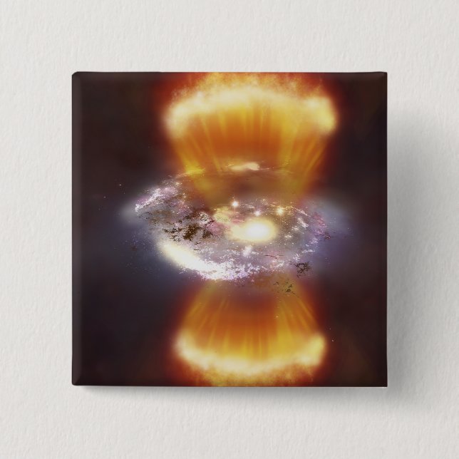 Bóton Quadrado 5.08cm Conceito artístico de uma galáxia (Frente)