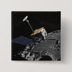 Bóton Quadrado 5.08cm Conceito do artista do reconhecimento lunar Orbi