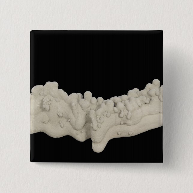 Bóton Quadrado 5.08cm Concretion da argila (Frente)