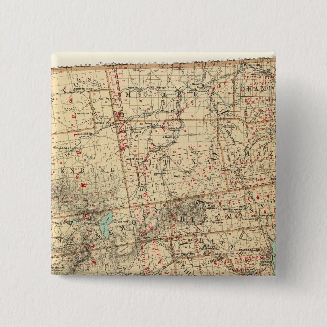 Bóton Quadrado 5.08cm Condado de Clinton (Frente)