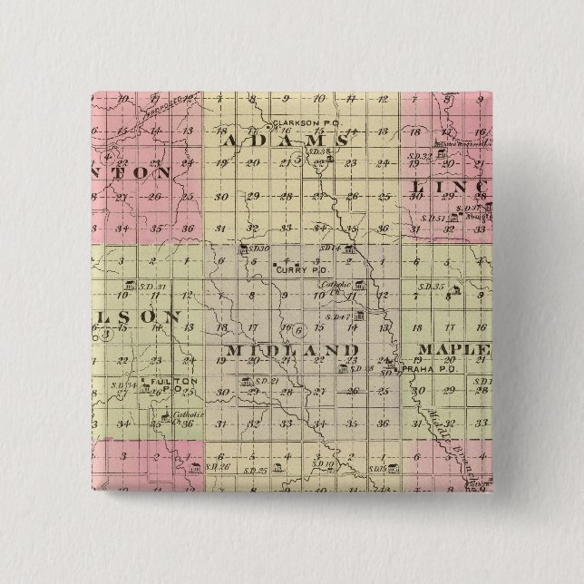 Bóton Quadrado 5.08cm Condado de Colfax, Nebraska (Frente)