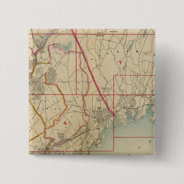 Bóton Quadrado 5.08cm Condado de Westchester, Nova Iorque (Frente)