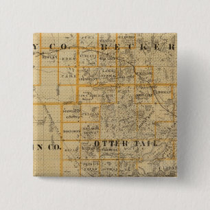 Bóton Quadrado 5.08cm Condados de Clay, Wilkin, Becker, Minnesota