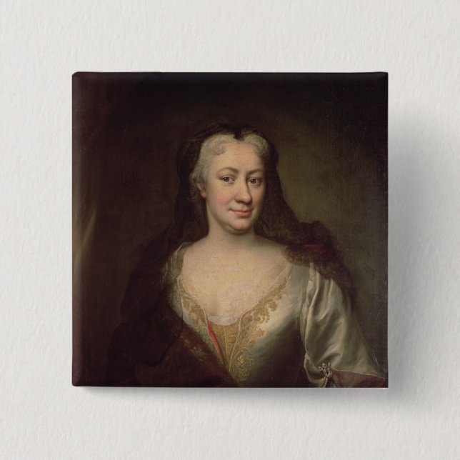 Bóton Quadrado 5.08cm Condessa Fuchs, educadora de Maria Theresa (Frente)
