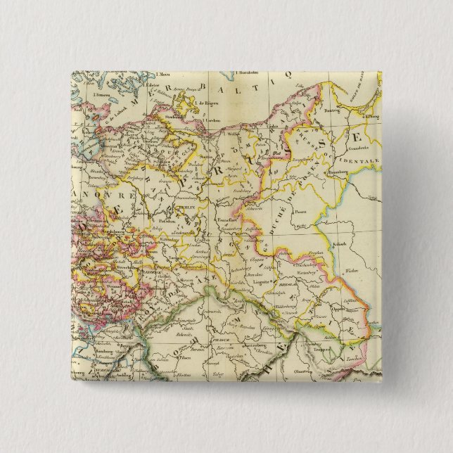 Bóton Quadrado 5.08cm Confederação Germânica 2 (Frente)