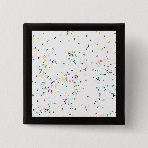 Bóton Quadrado 5.08cm Confetti White Background