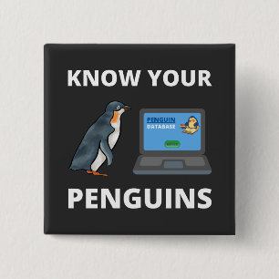 Bóton Quadrado 5.08cm Conheça seus pinguins