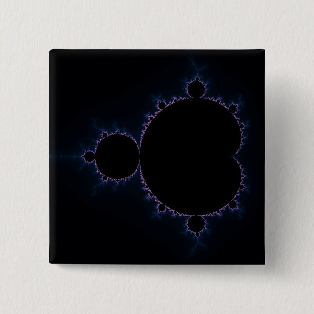 Bóton Quadrado 5.08cm Conjunto de Mandelbrot 10 (Frente)