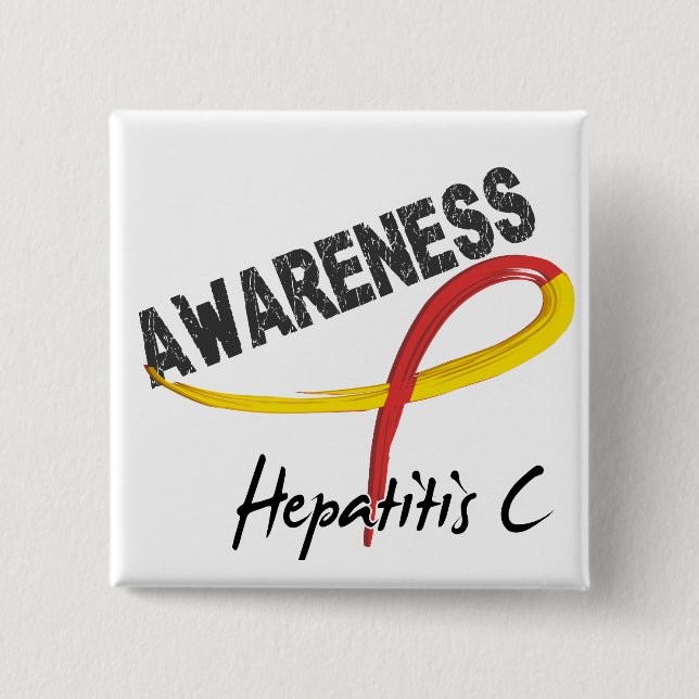 Bóton Quadrado 5.08cm Consciência 3 da hepatite C (Frente)
