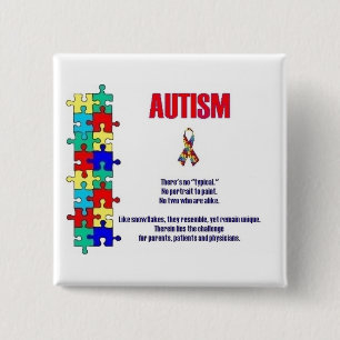 Bóton Quadrado 5.08cm Consciência do autismo