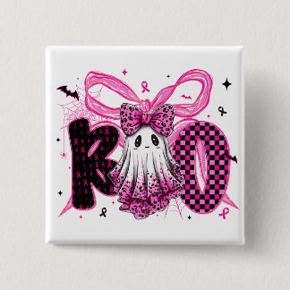 Bóton Quadrado 5.08cm Consciência do cancer - outubro Vestimos rosa