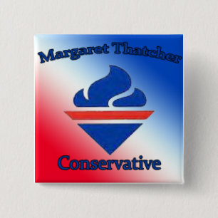 Bóton Quadrado 5.08cm Conservador de Margaret Thatcher