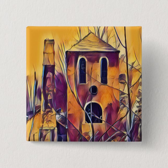 BÓTON QUADRADO 5.08CM CONSTRUÇÃO VICTORIANA DE INGLATERRA (Frente)