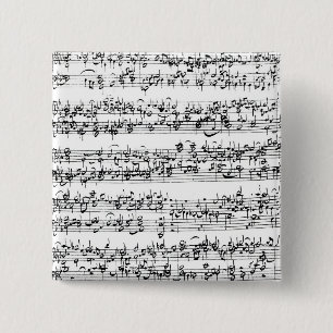 Bóton Quadrado 5.08cm Contagem da música de Johann Sebastian Bach