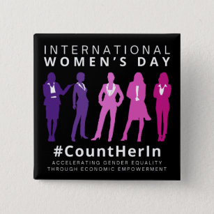 Bóton Quadrado 5.08cm Conte-A No Dia Internacional da Mulher